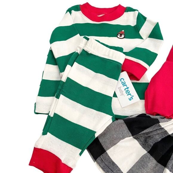 NWT Bundle of 2 Holiday 2-Piece Bodysuit Skirtall Set and Pajama Set in Size 3M - Picture 7 of 9